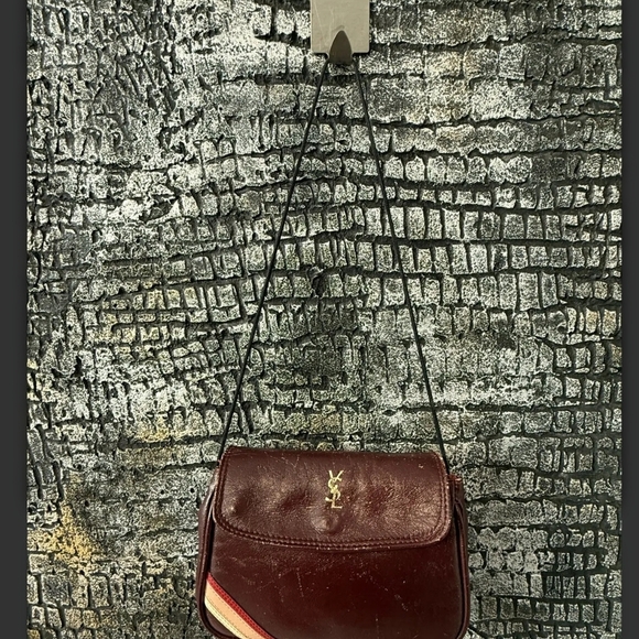 Yves Saint Laurent Vintage 1960 Safari Collection Deep Red Leather Crossbody Bag - Picture 9 of 16